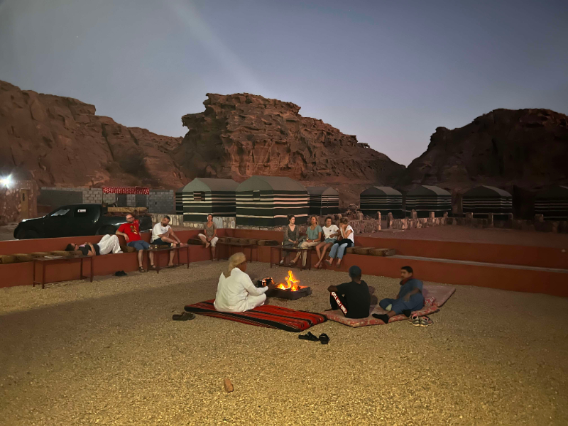 desert Bedouin camp evening